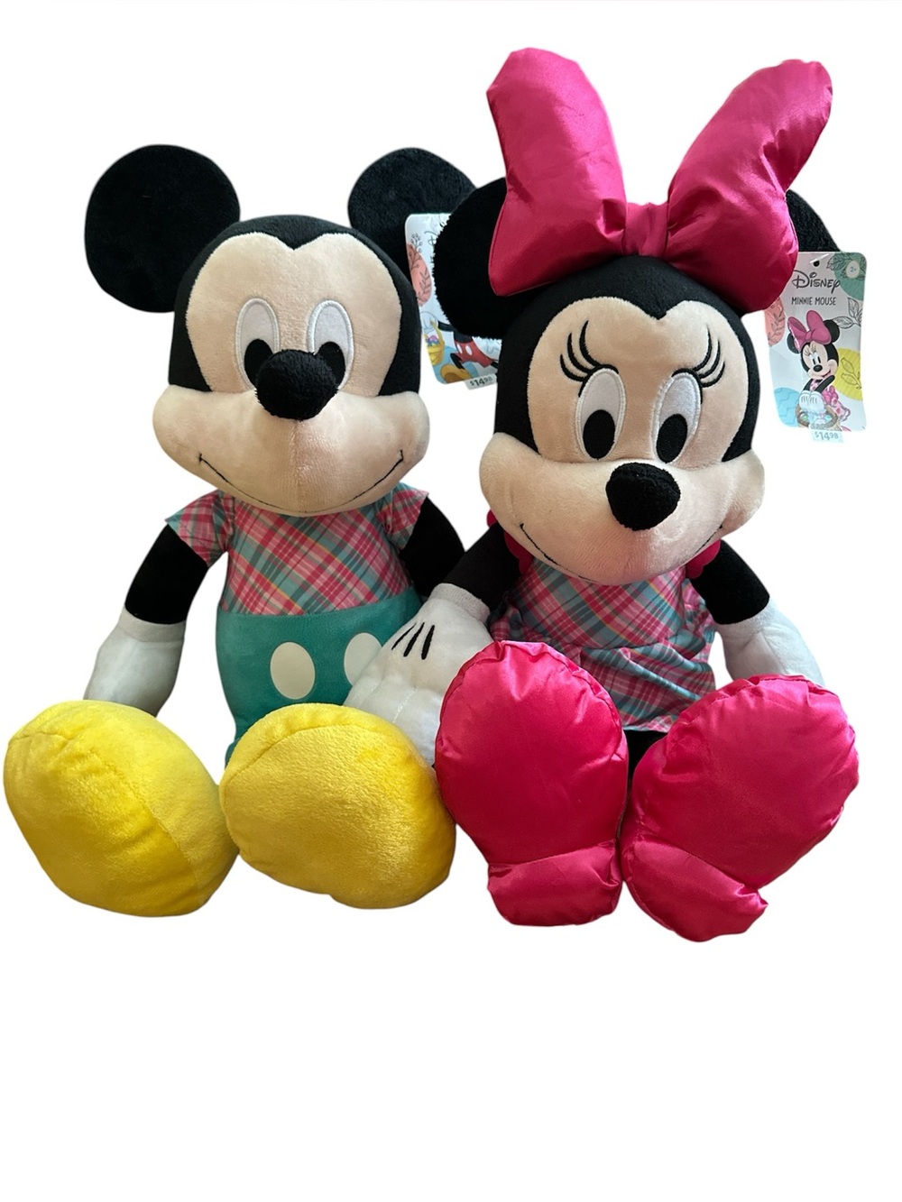 Disney Minnie, and Mickey Mouse plush toy.